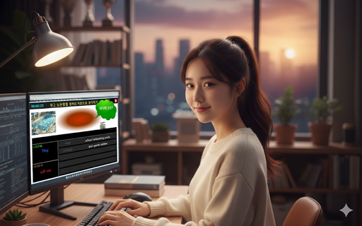 PC로 공부하는 학생